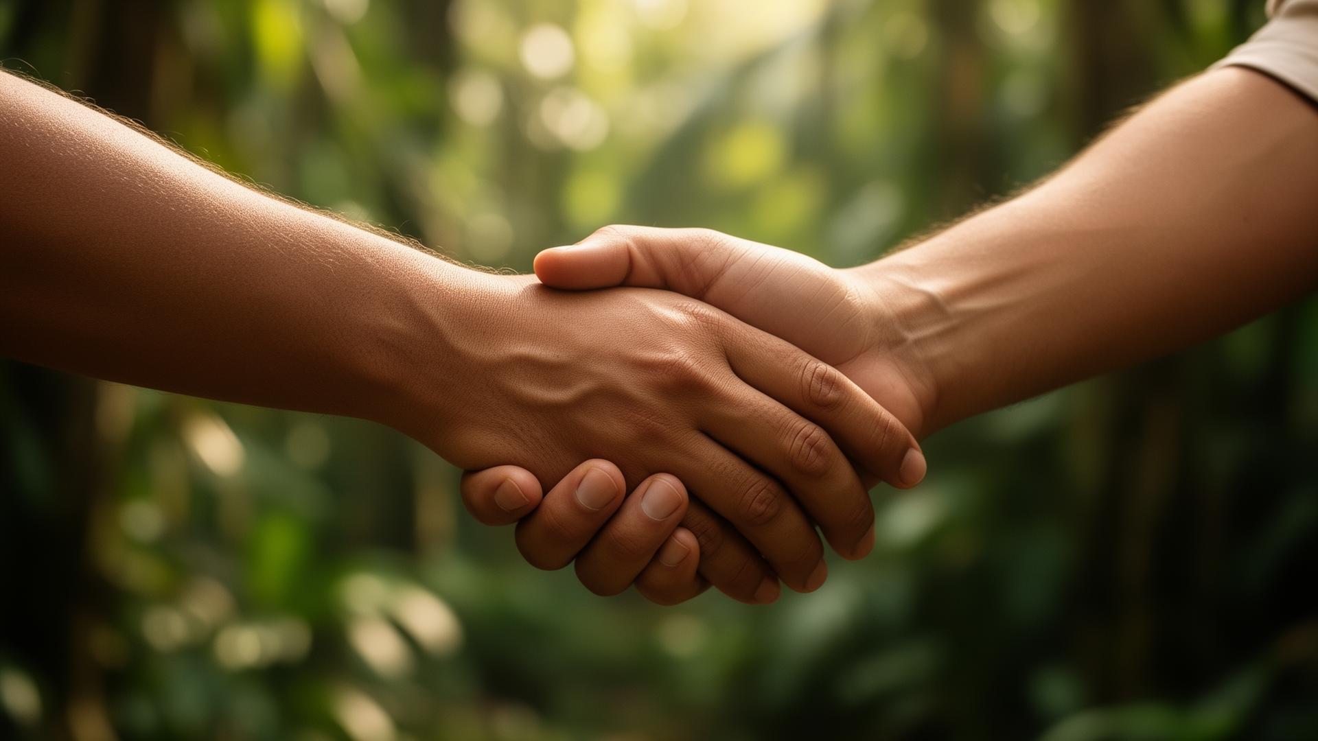 Two hands gently holding each other